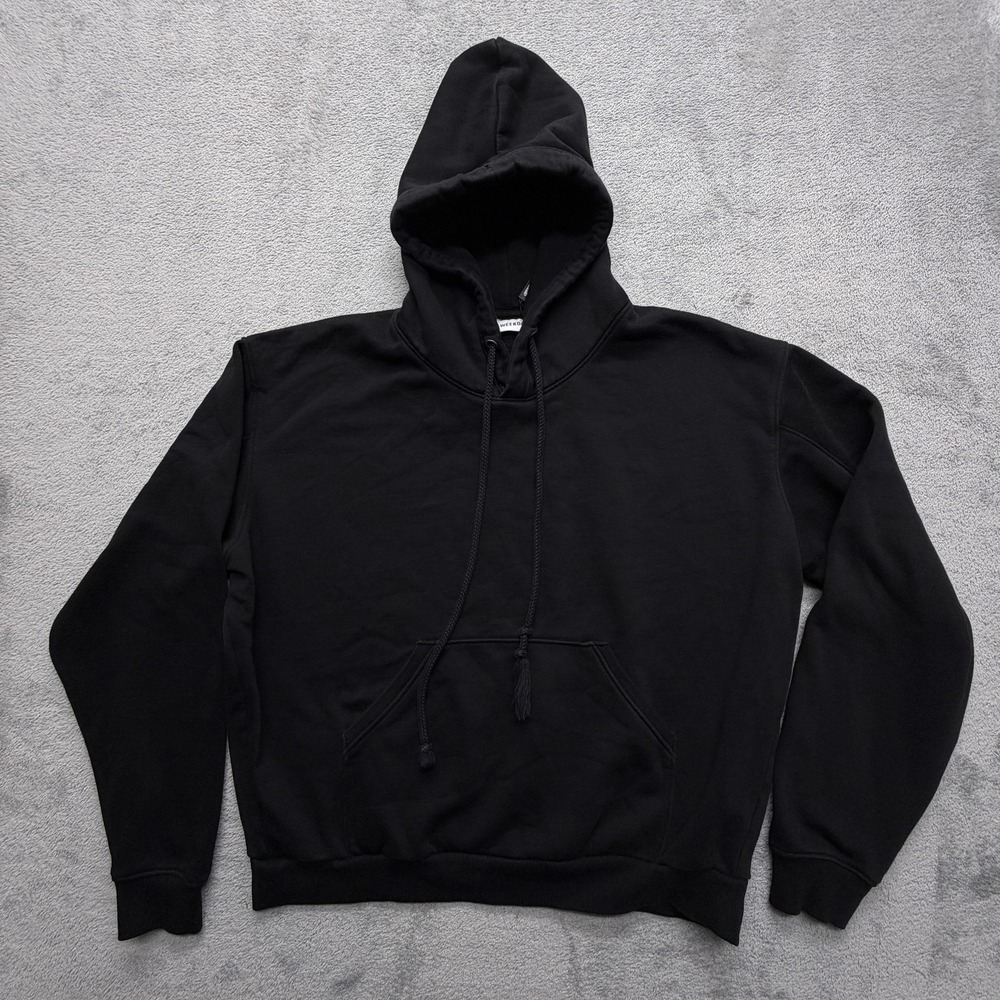 Weekday Hoodie Sweatshirt‎ Mens Small Black Pullover Fleece Kangaroo Pocket